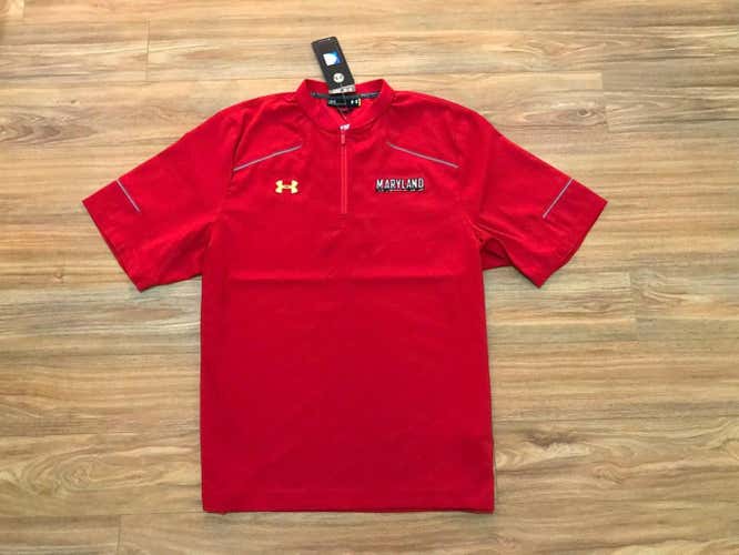 mens M/medium under armour maryland terrapins sideline SS/shorts sleeve 1/4 zip top