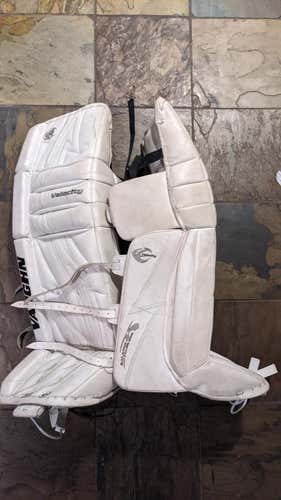 White Used Senior 34" Vaughn Velocity V4 Goalie Leg Pads