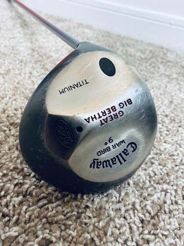 Used Men's Callaway Left Hand Great Big Bertha War Bird Titanium Driver Stiff Flex 9 Loft