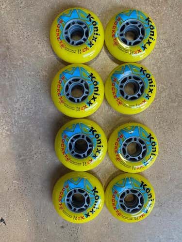 Set of 8 Outdoor Konixx Rocket 84A Hardness - four 76mm, four 80mm