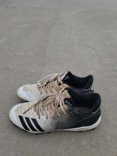 Black Used Adult Men's Size 10 (Women's 11) Molded Cleats Adidas Low Cut