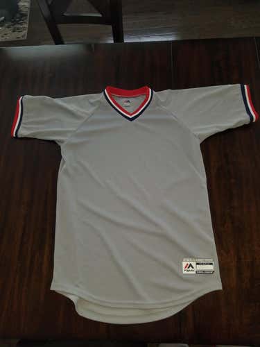 Gray New Youth Kid's XL Majestic Jersey