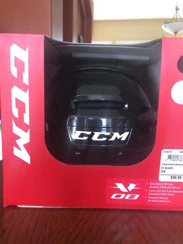 Black New Large CCM Vector V08 Helmet