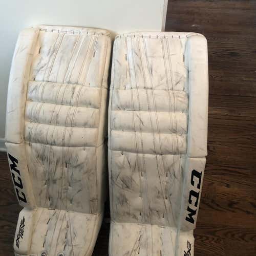 White Senior 32" CCM Extreme Flex II Pro Stock Goalie Leg Pads