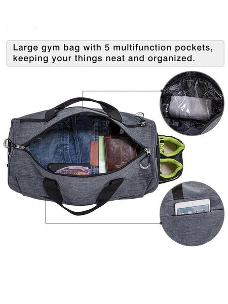  Kuston Sports Gym Bag with Shoes Compartment Travel