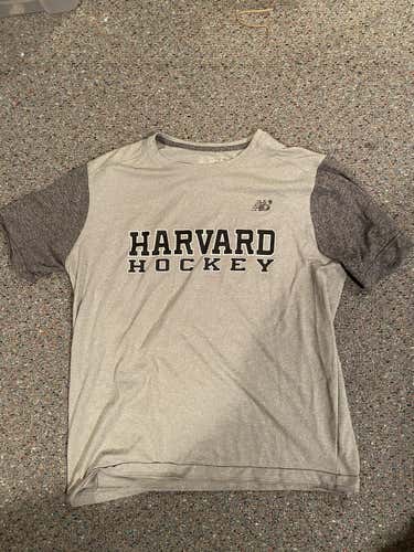 Harvard Men's Hockey Gray Athletic T-shirt