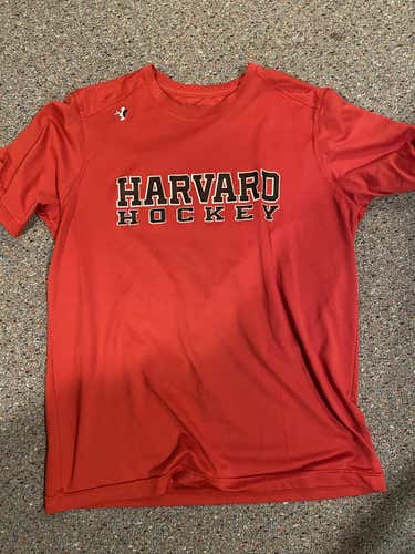 Harvard Men's Hockey Red Athletic T-shirt