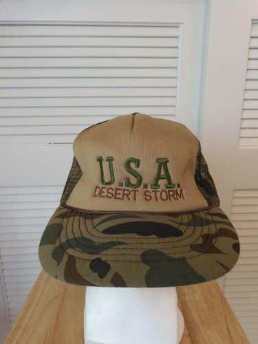 Vintage USA Desert Storm Camo Mesh Trucker Hat