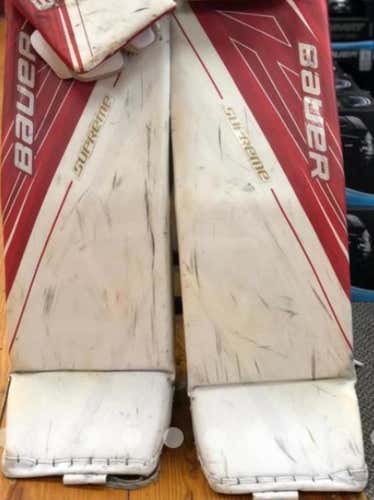 Red Used Senior 32" Bauer Supreme 1s OD1N Goalie Leg Pads