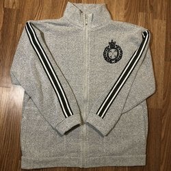 Polo Team Design Vintage Sweatshirt Adult L Gray Full Zip Up Crest USA