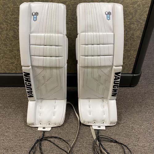 White Intermediate 30" +2 Vaughn Velocity VE8  Goalie Leg Pads