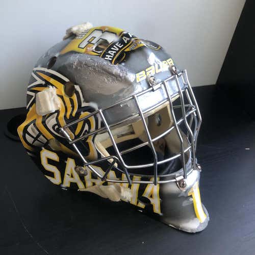 Silver Senior Bauer Profile 960 Pro Stock Goalie Mask