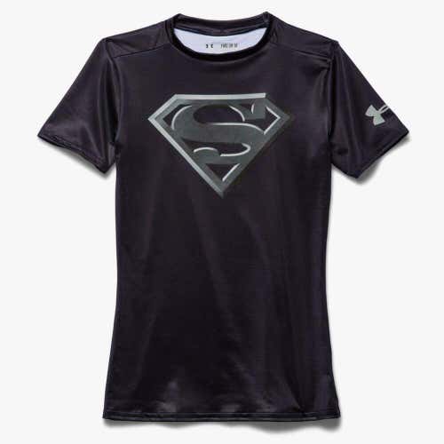 Under Armour Boys Alter Ego Fitted Compression Shirt Superman Black 1244392-005
