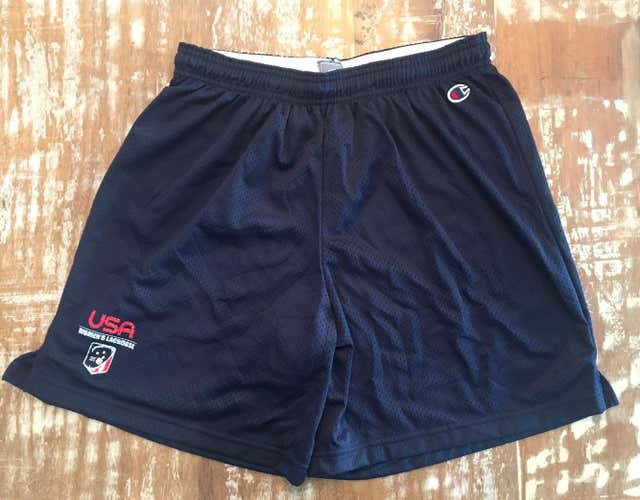 Adult Champion Women's USA USL New X-Large Navy Mesh Shorts