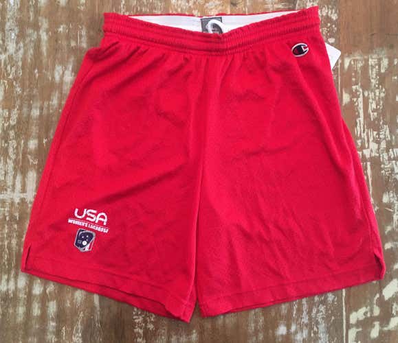 Adult Champion Women's USA USL New Small Red Mesh Shorts