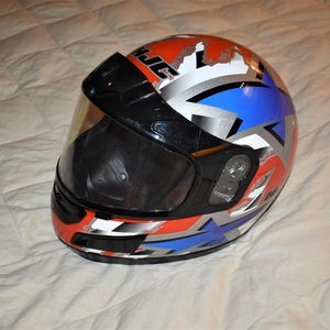 HJC CL-12 Snowmobile Helmet (SNELL/DOT), Red/White/Blue Stars, Medium