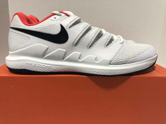 NEW MEN'S  NIKE AIR ZOOM VAPOR X Tennis Crimson White Black AA8030-106 Sz  12