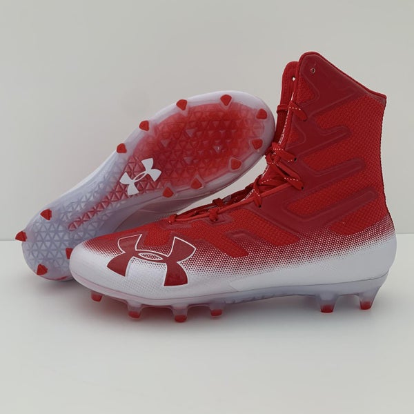 Size 11.5 Under Armour Highlight MC 'Red White' Lacrosse/Football Cleats