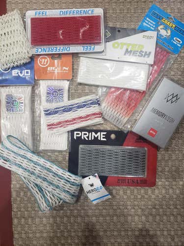 White ECD / STX/ Jimalax/ Warrior mesh 10 pack