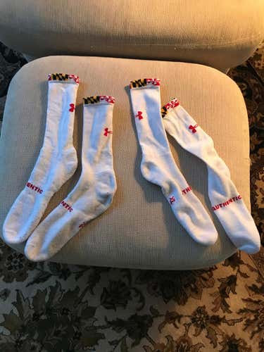 Team Issued Maryland Terrapins Under Armor (MD Flag player-issued, Xl, 2 pairs- RARE)