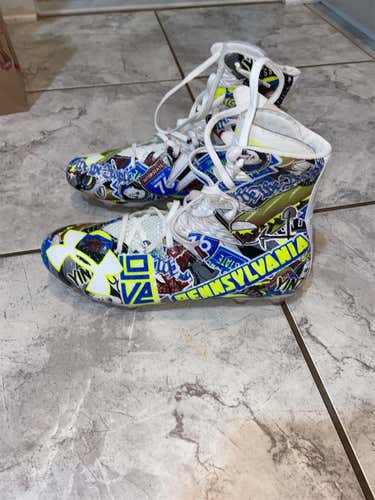White Unisex Molded Cleats High Top