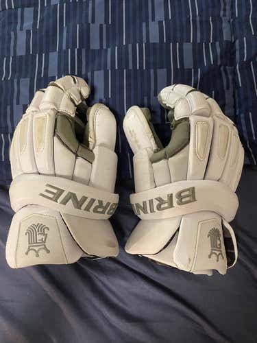 White Used Brine Goalie Gloves 13"