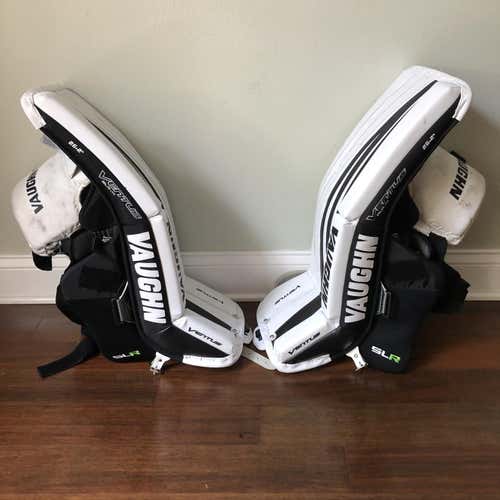 White Junior 26" Vaughn Ventus SLR Jr  Goalie Leg Pads
