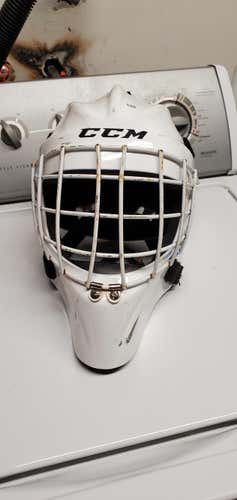 White Junior Used CCM GF 7000 Goalie Mask