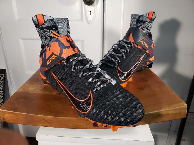 Nike Alpha Menace Elite 2 Black Grey Orange Crimson Size 13