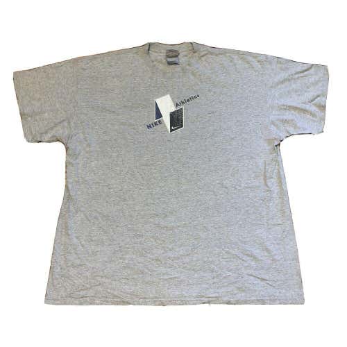 Vintage Nike Athletics Graphic Shirt White Tag Essential Gray Logo Mens Size XXL