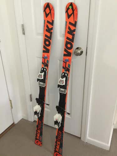 Used 2017 Volkl Racetiger GS Skis, 132cm, with Marker Race 8 Bindings, $175 or best offer