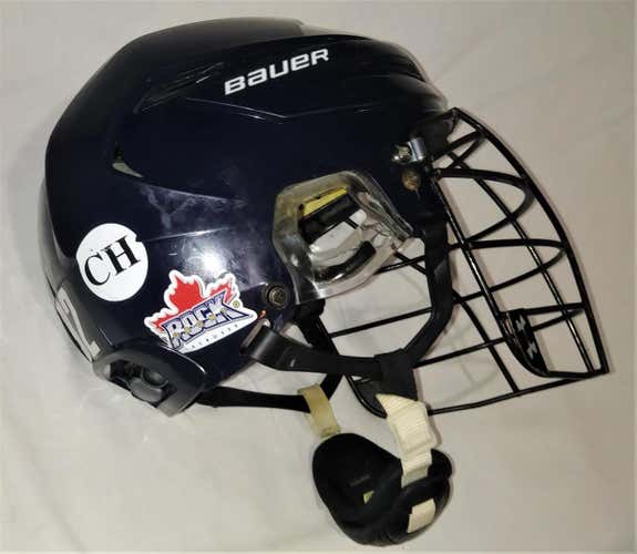 Bauer IMS 11.0 Toronto Rock Helmet w/UA Cage - Game Used - Navy