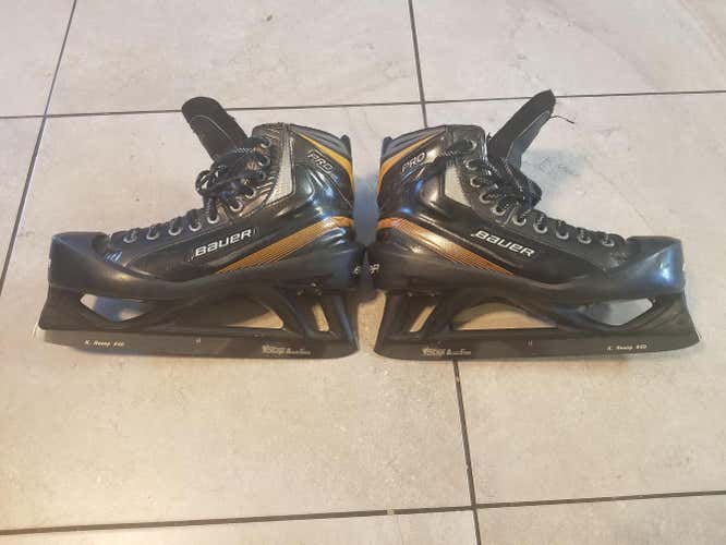 Used Bauer Custom Pro Goalie Skates Size 10