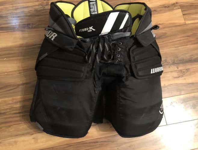 Black Senior Large Warrior Ritual X Pro Stock Hockey Goalie Pants