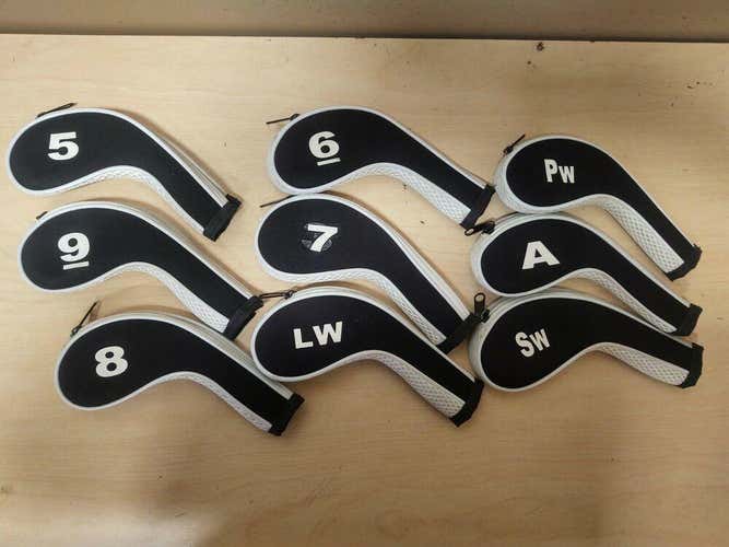 Set of 9 Full Zipper Iron Covers 5-PW,SW,AW,LW