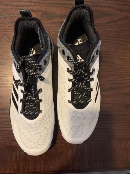 White and Black New Size 6.5 (Women's 7.5) Baseball Turf Shoes Adidas