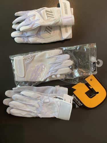White New Small DeMarini Batting Gloves