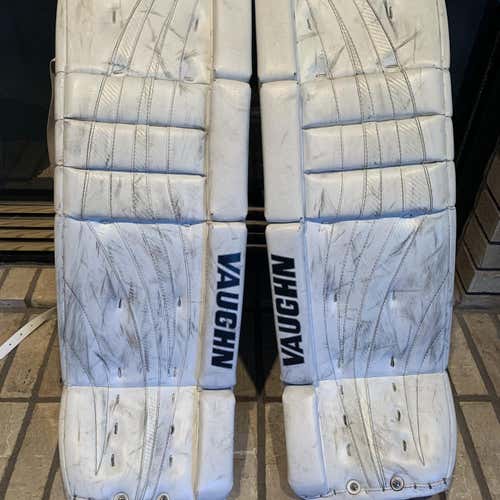 White Intermediate 30" Vaughn Velocity V7 Goalie Leg Pads
