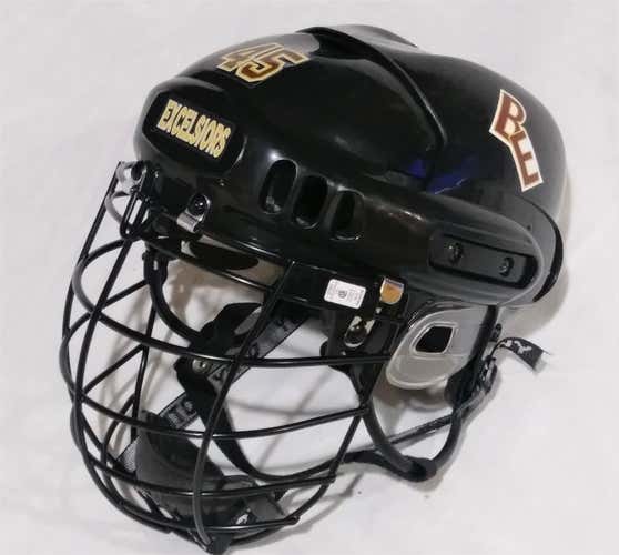 CCM 1052 Tacks Sr Helmet w/NAMI Cage-Brampton Excelsiors-Game Worn-Large #45