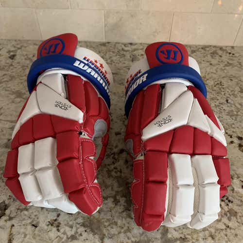 Red Used Player's Warrior Evo  Lacrosse Gloves