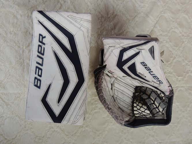 Bauer Supreme Total One Used Blocker and Catcher Senior White/Navy