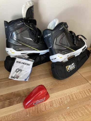 Used Senior CCM Tacks 4092 Hockey Goalie Skates Regular Width Size 10