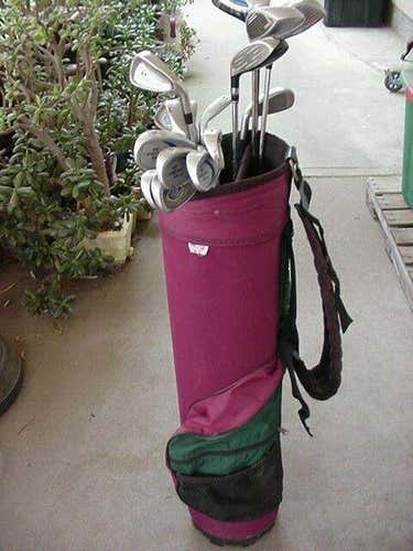 FULL SET MEN'S STARTER GOLF CLUB SET 4 WOODS 11 IRONS CART BAG PUTTER TOOLS NICE
