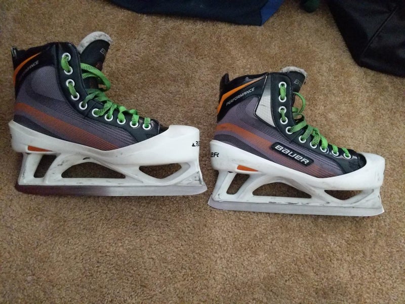 Senior Used Bauer Performance Hockey Goalie Skates Extra Wide Width Size 8
