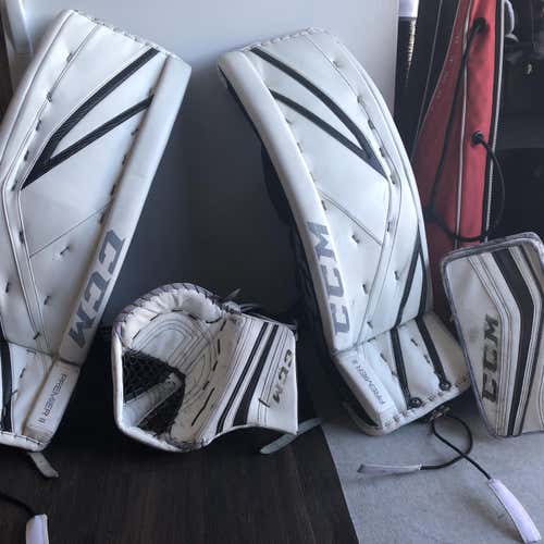 White Senior 35" Regular Premier II Pro Pro Stock Goalie Full Set