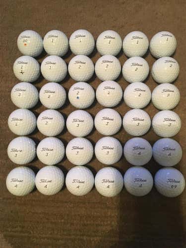 White Used Titleist Pro V1 36 Pack (3 Dozen) Balls