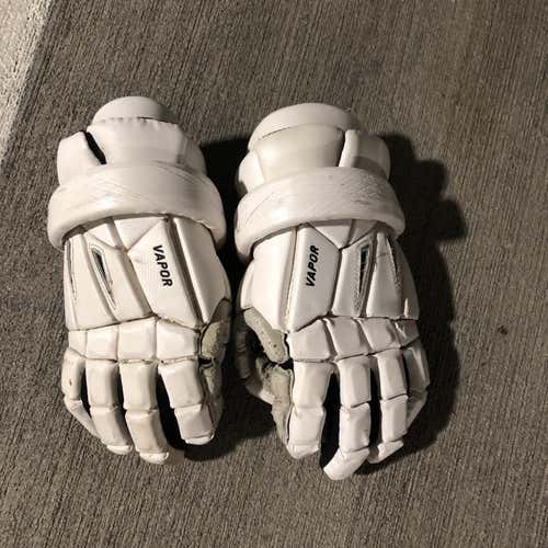 White Used Nike Vapor 13" Lacrosse Gloves