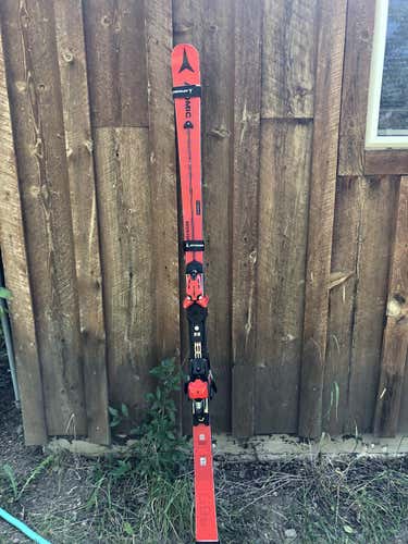 Used Men's 2019 Atomic Racing Redster FIS GS Skis With Bindings Max Din 16