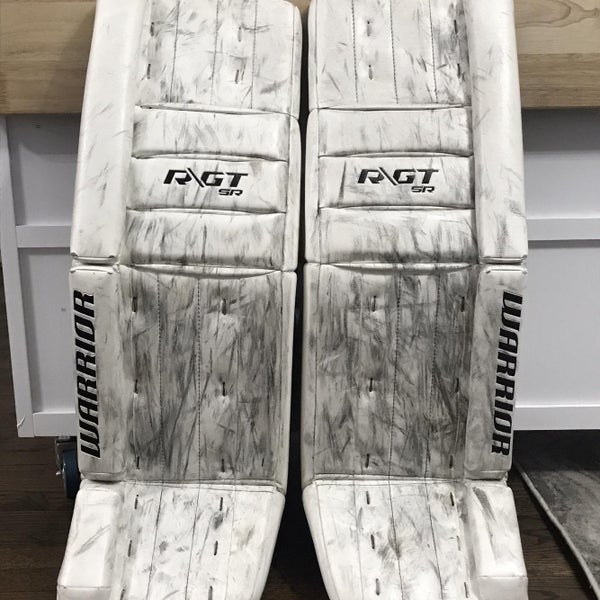 White Senior 34" Warrior Ritual GT Goalie Leg Pads
