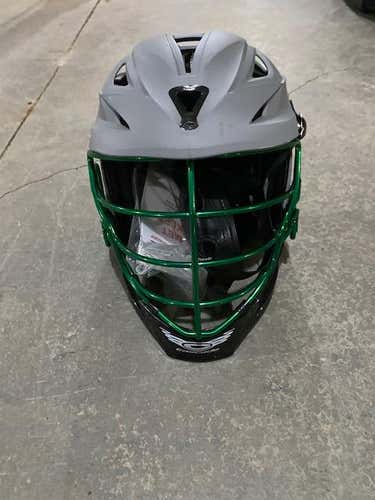 Matte Gray New Cascade R Helmet W/Green Chrome Cage